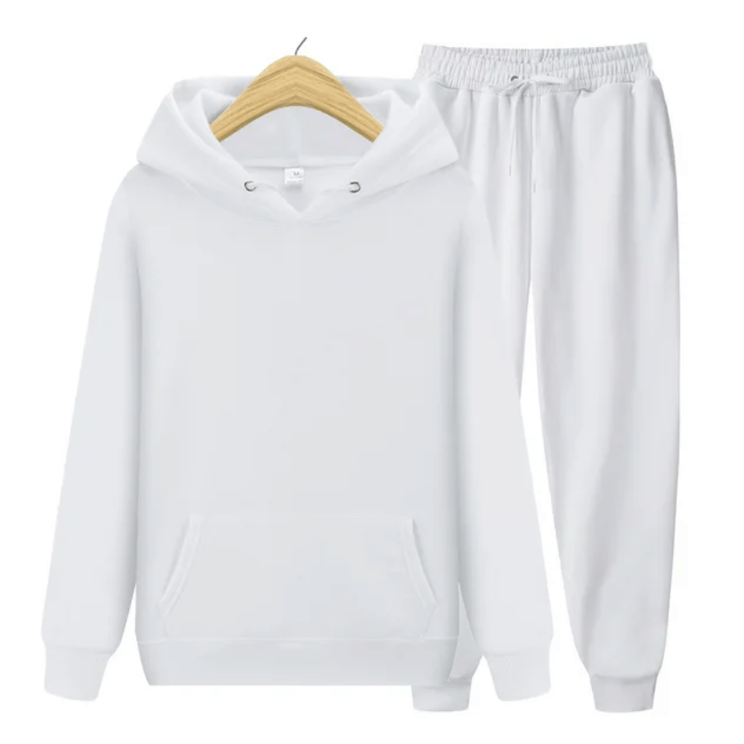 white Tracksuit Blue Two Piece Suits Loose Set: Men's Tracksuit Featuring Long Coat Hoodie Set, Zipper Closure, Warm Running Joggers, Sweatshirts, and Sweatpants Set Sportswear